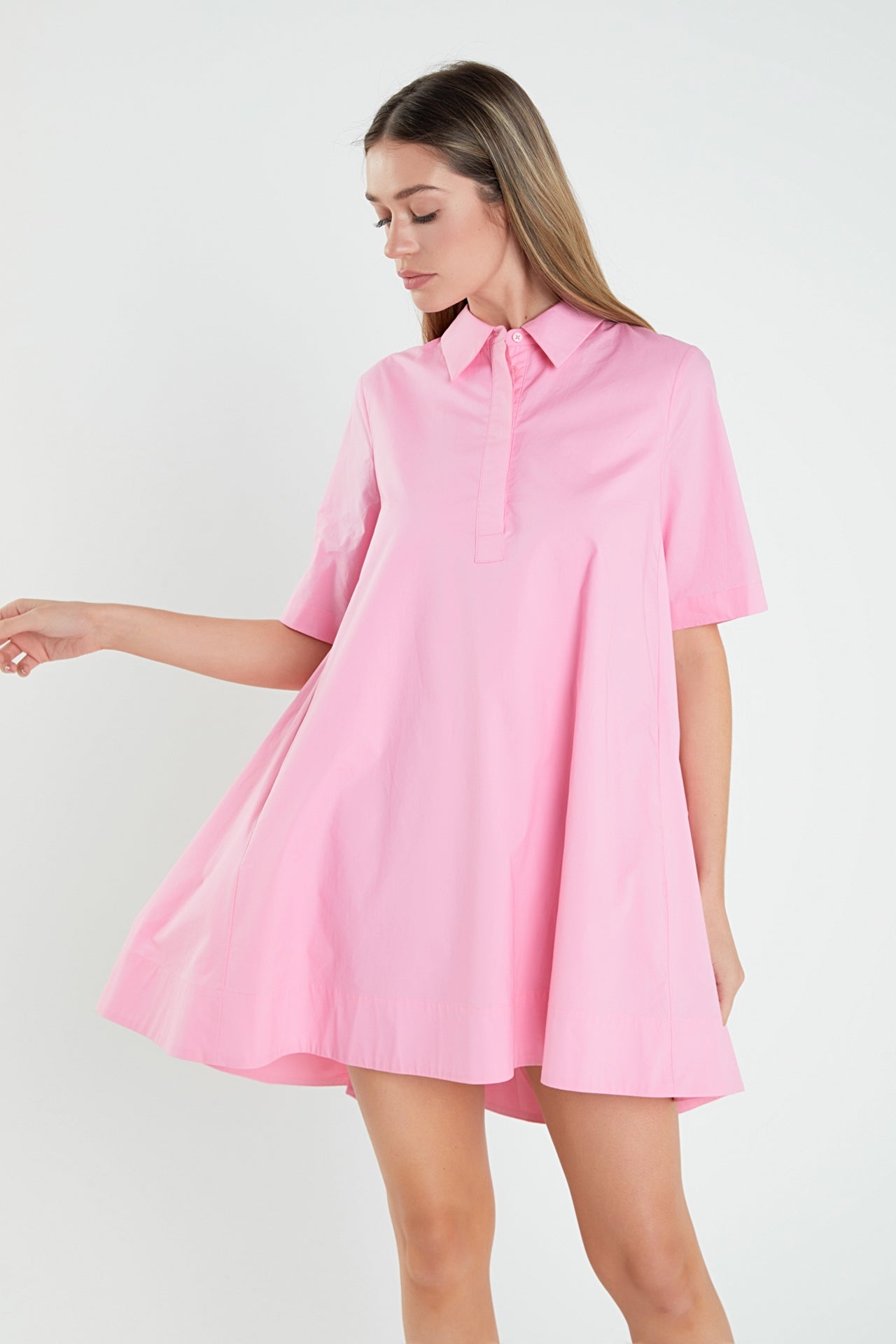 ENGLISH FACTORY - A-line Short Sleeve Shirt Dress - DRESSES available at Objectrare