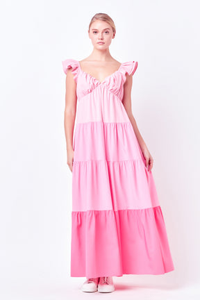 ENGLISH FACTORY - English Factory - Sweet Heart Color Block Maxi Dress - DRESSES available at Objectrare