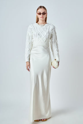 ENDLESS ROSE - Feather Detail Cropped Sweater - SWEATERS & KNITS available at Objectrare