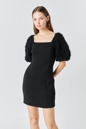 ENDLESS ROSE - Puff Sleeve Mini Dress - DRESSES available at Objectrare