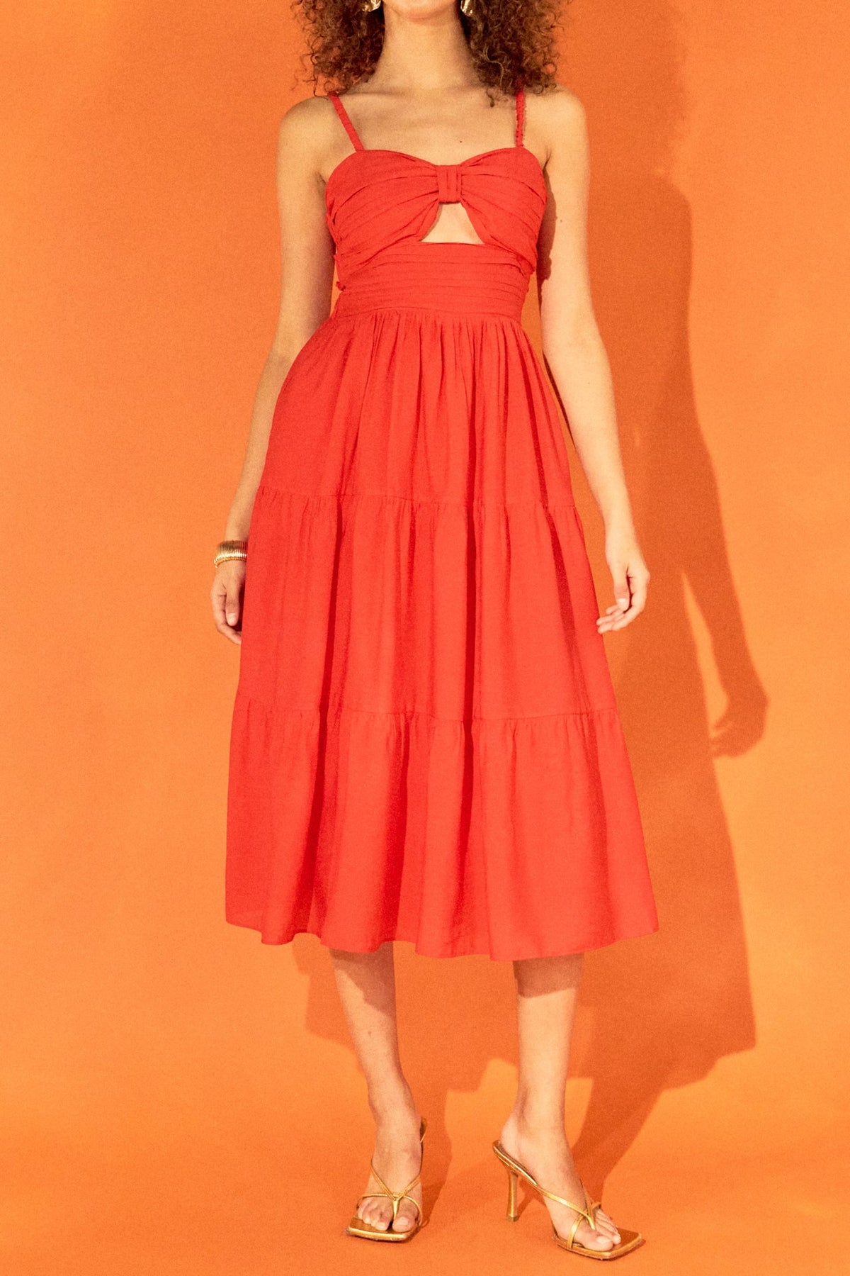 ENDLESS ROSE - Cut out Elastic Strap with Midi Dress - DRESSES available at Objectrare