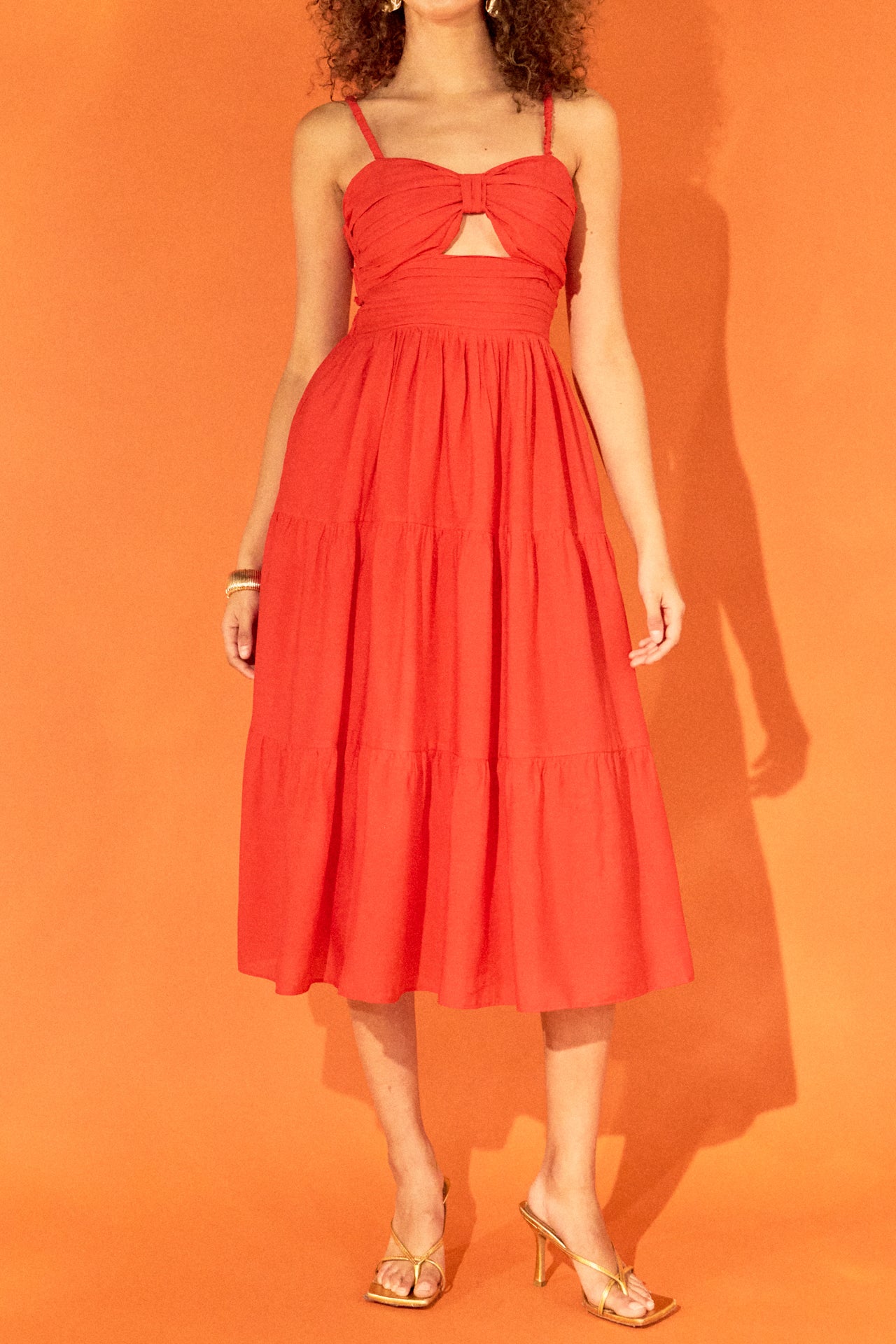 ENDLESS ROSE - Cut out Elastic Strap with Midi Dress - DRESSES available at Objectrare