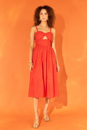 ENDLESS ROSE - Endless Rose - Cut out Elastic Strap with Midi Dress - DRESSES available at Objectrare