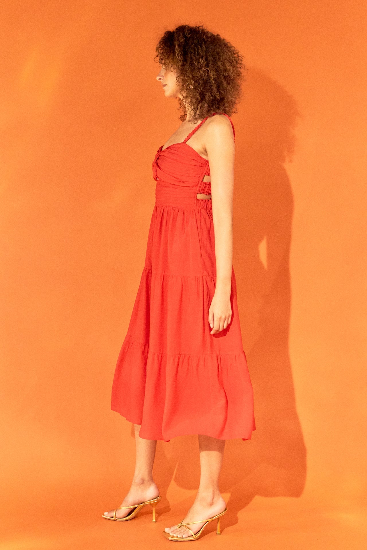 ENDLESS ROSE - Cut out Elastic Strap with Midi Dress - DRESSES available at Objectrare
