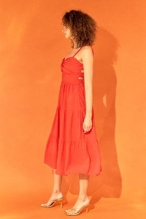 ENDLESS ROSE - Cut out Elastic Strap with Midi Dress - DRESSES available at Objectrare