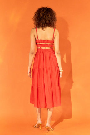 ENDLESS ROSE - Cut out Elastic Strap with Midi Dress - DRESSES available at Objectrare