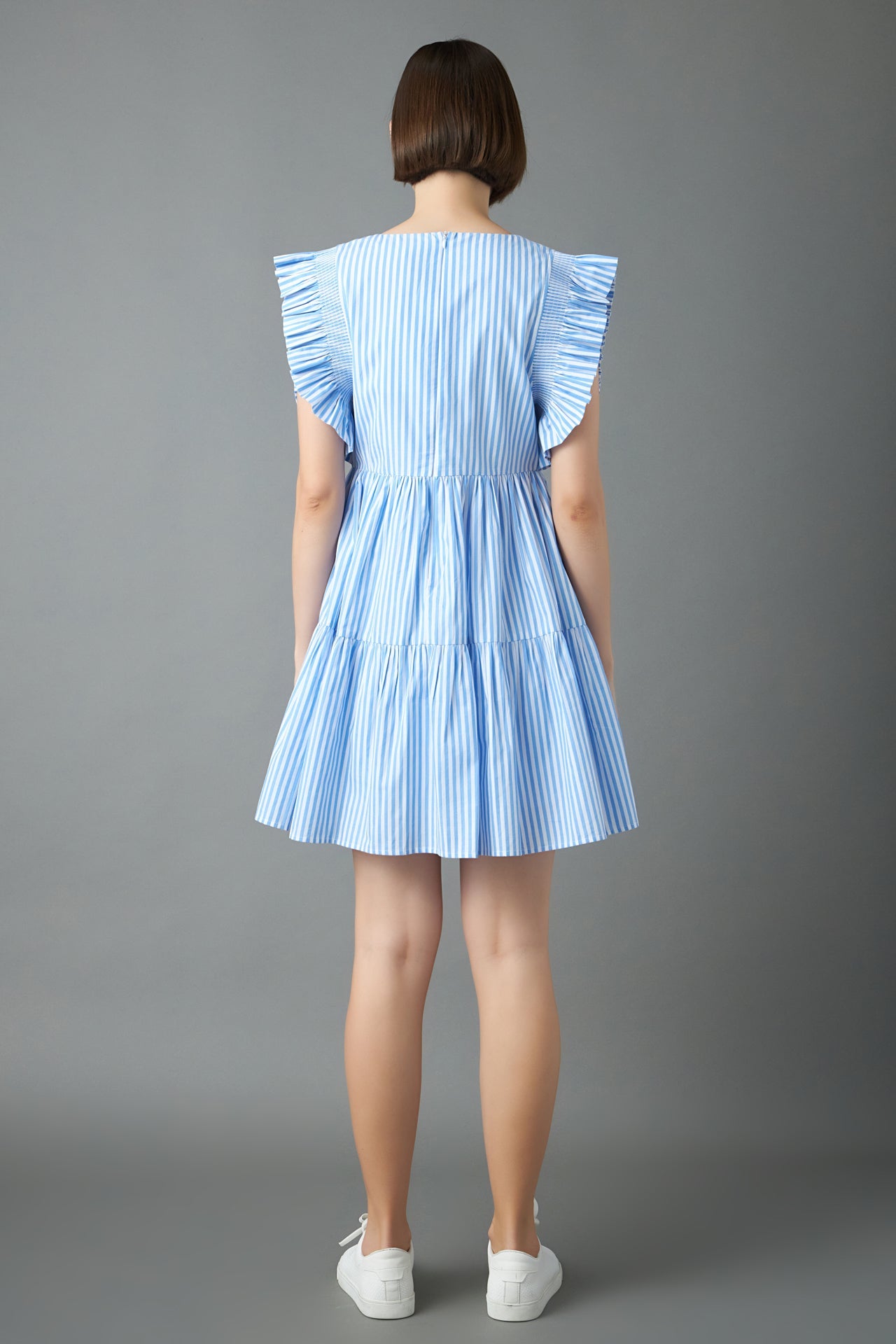 ENGLISH FACTORY - English Factory - Stripe Square Neckline Mini Dress - DRESSES available at Objectrare