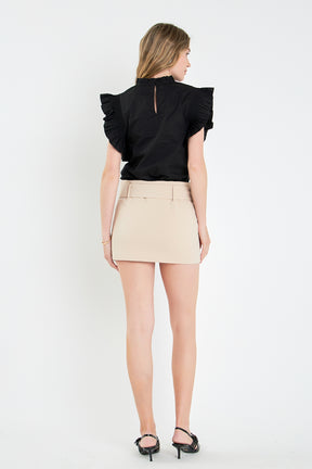ENGLISH FACTORY - Belted Low Waist Skort - SKORTS available at Objectrare