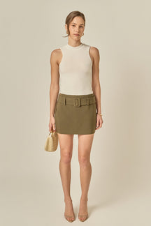 ENGLISH FACTORY - Belted Low Waist Skort - SKORTS available at Objectrare