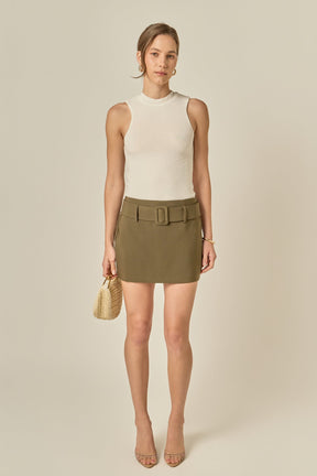 ENGLISH FACTORY - Belted Low Waist Skort - SKORTS available at Objectrare