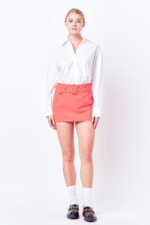 ENGLISH FACTORY - English Factory - Belted Low Waist Skort - SKORTS available at Objectrare