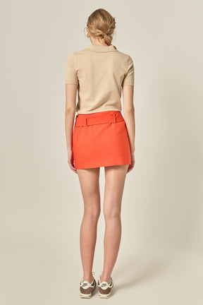 ENGLISH FACTORY - Belted Low Waist Skort - SKORTS available at Objectrare