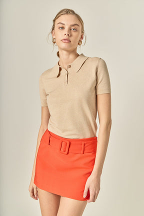 ENGLISH FACTORY - Belted Low Waist Skort - SKORTS available at Objectrare