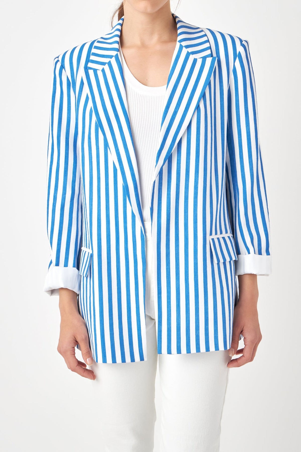 ENGLISH FACTORY - English Factory - Striped Pocketed Blazer - BLAZERS available at Objectrare