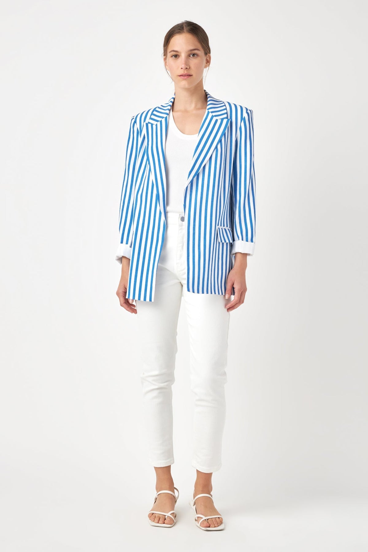 ENGLISH FACTORY - English Factory - Striped Pocketed Blazer - BLAZERS available at Objectrare