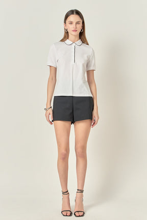 ENGLISH FACTORY - Sportwear Knit Polo Shirt - TOPS available at Objectrare