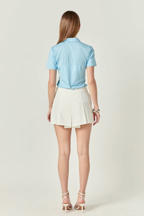 ENGLISH FACTORY - Sportswear Short Sleeve Stretched Top - T-SHIRTS available at Objectrare