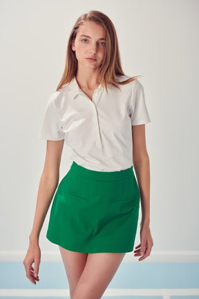 ENGLISH FACTORY - Sportswear Short Sleeve Stretched Top - T-SHIRTS available at Objectrare