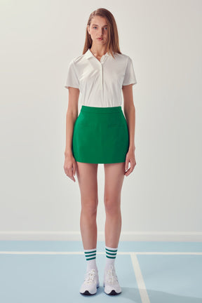 ENGLISH FACTORY - Sportswear Short Sleeve Stretched Top - T-SHIRTS available at Objectrare
