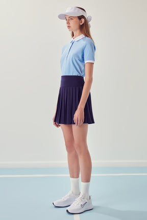 ENGLISH FACTORY - English Factory - Sportswear Pleated Stretched Skort - SKORTS available at Objectrare