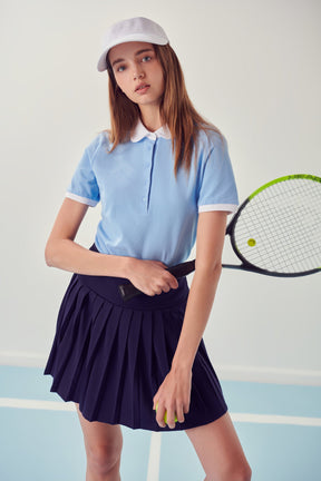 ENGLISH FACTORY - English Factory - Sportswear Pleated Stretched Skort - SKORTS available at Objectrare