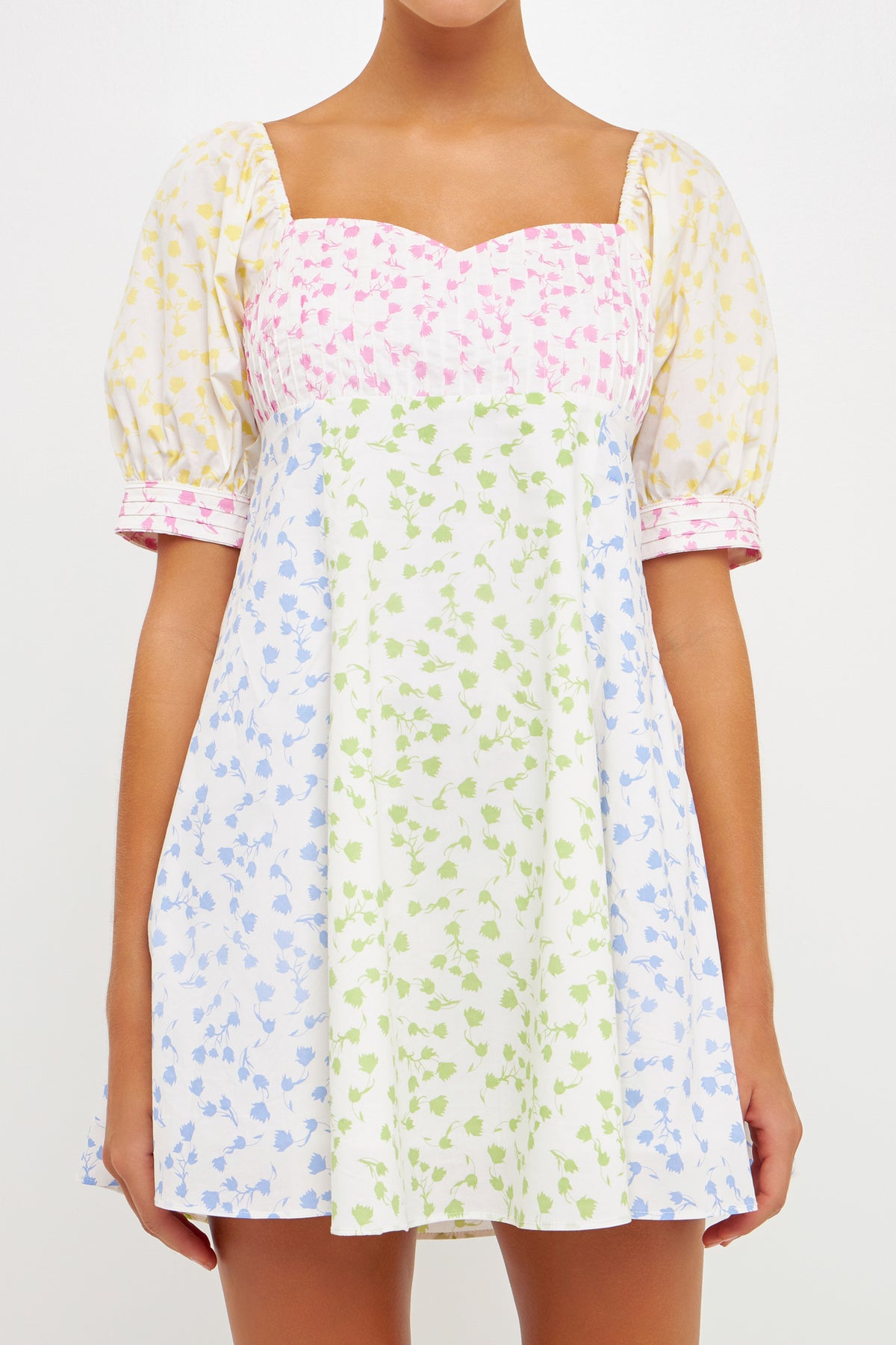 ENGLISH FACTORY - Multi Floral Print Mini Dress - DRESSES available at Objectrare