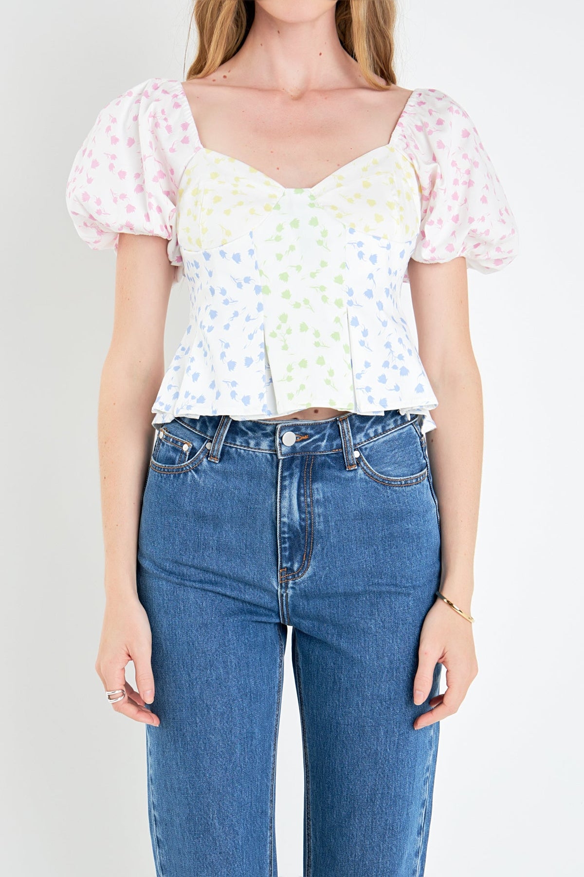 ENGLISH FACTORY - Multi Floral Print Top - TOPS available at Objectrare