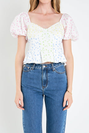 ENGLISH FACTORY - Multi Floral Print Top - TOPS available at Objectrare