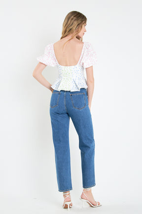 ENGLISH FACTORY - Multi Floral Print Top - TOPS available at Objectrare