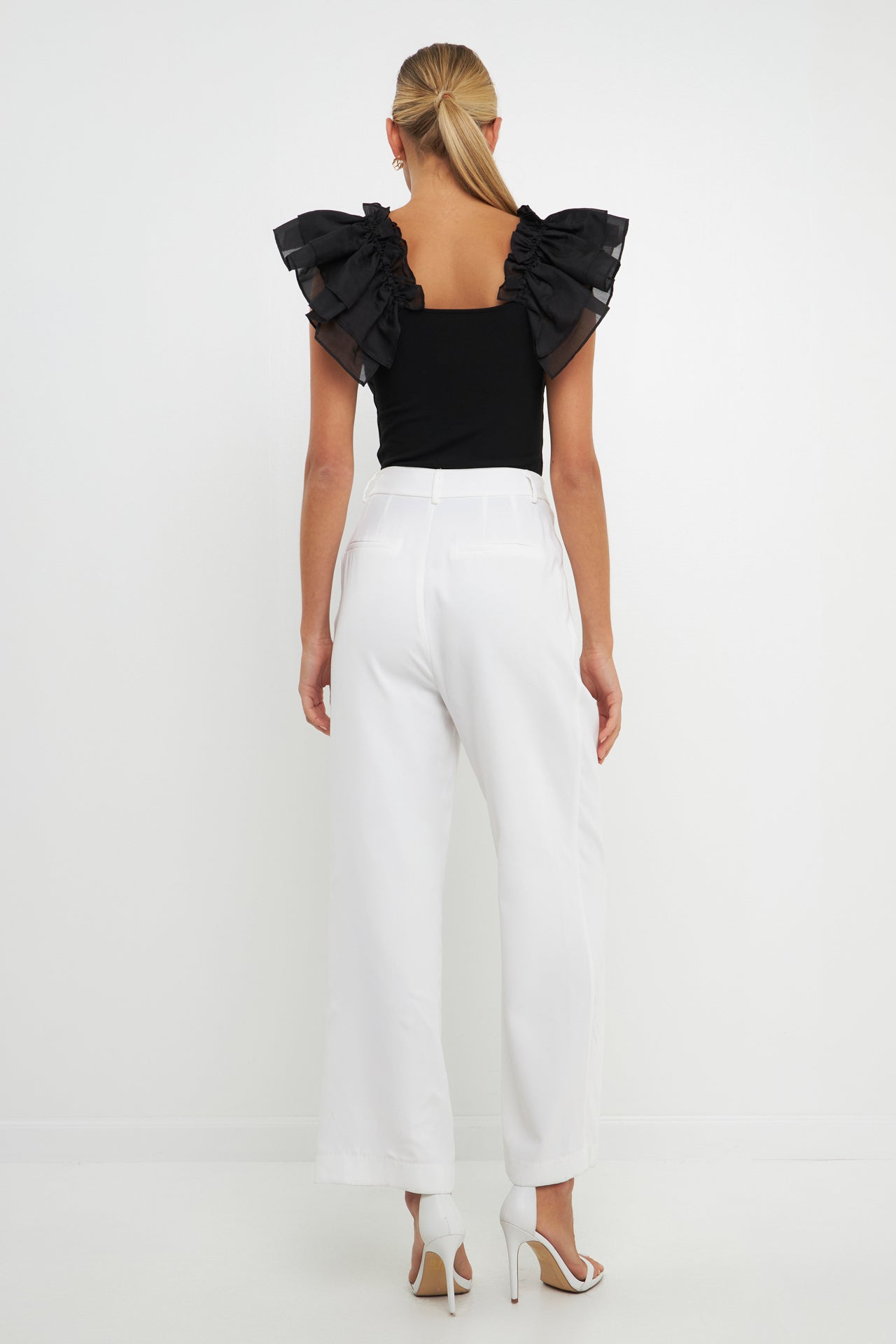 ENDLESS ROSE - Organza Ruffle with Knit Top - TOPS available at Objectrare