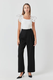 ENDLESS ROSE - Organza Ruffle with Knit Top - TOPS available at Objectrare