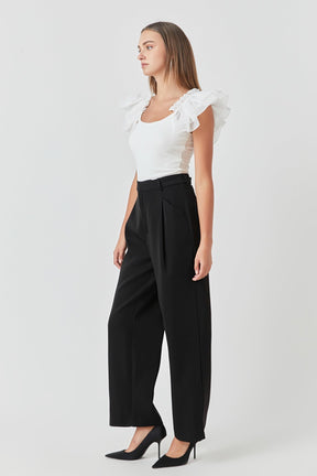 ENDLESS ROSE - Organza Ruffle with Knit Top - TOPS available at Objectrare