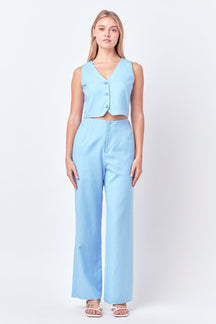 ENGLISH FACTORY - Linen Blend Vest - TOPS available at Objectrare