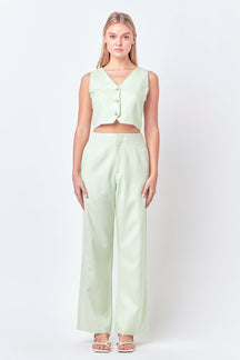 ENGLISH FACTORY - Linen Blend Vest - TOPS available at Objectrare