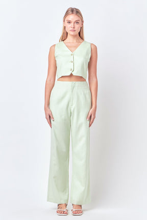ENGLISH FACTORY - Linen Blend Vest - TOPS available at Objectrare