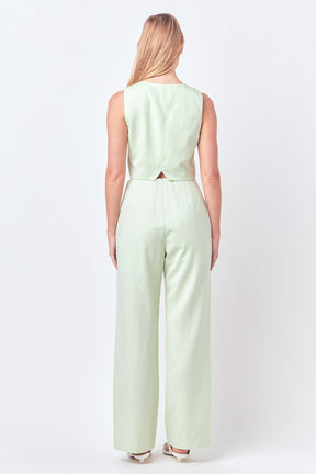ENGLISH FACTORY - Linen Blend Vest - TOPS available at Objectrare