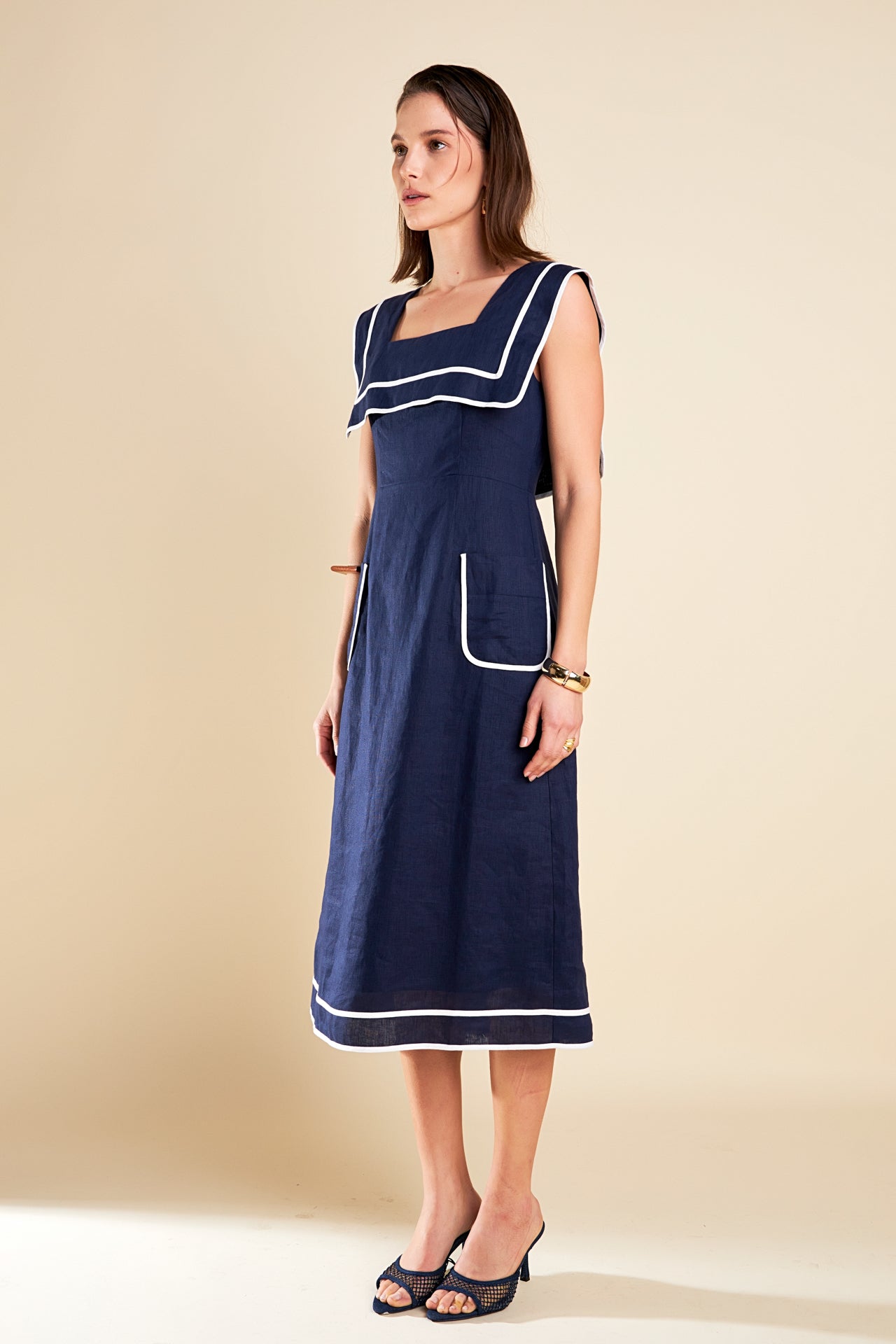 ENGLISH FACTORY - English Factory - Square Neckline Midi Dress - DRESSES available at Objectrare