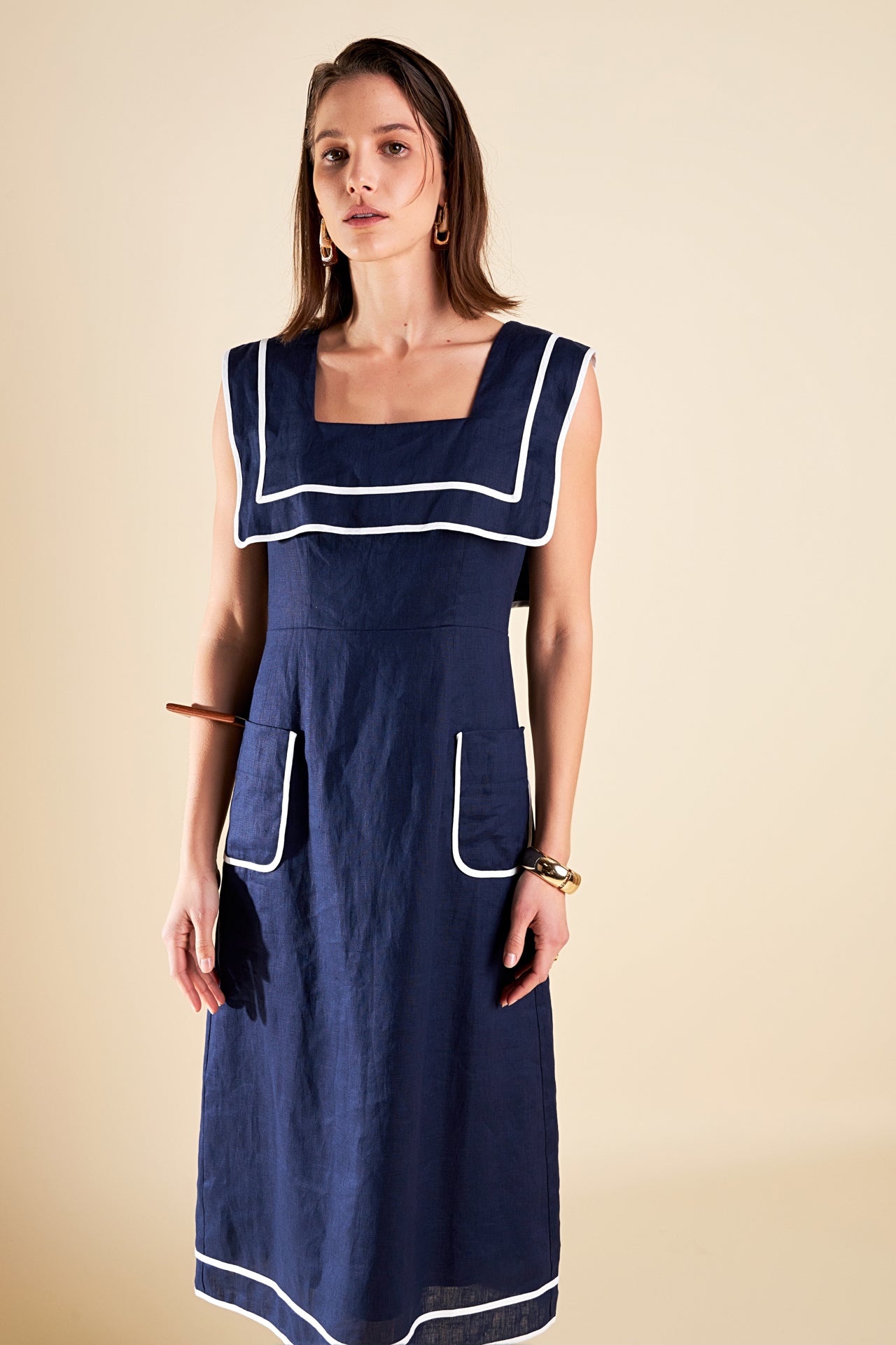 ENGLISH FACTORY - English Factory - Square Neckline Midi Dress - DRESSES available at Objectrare