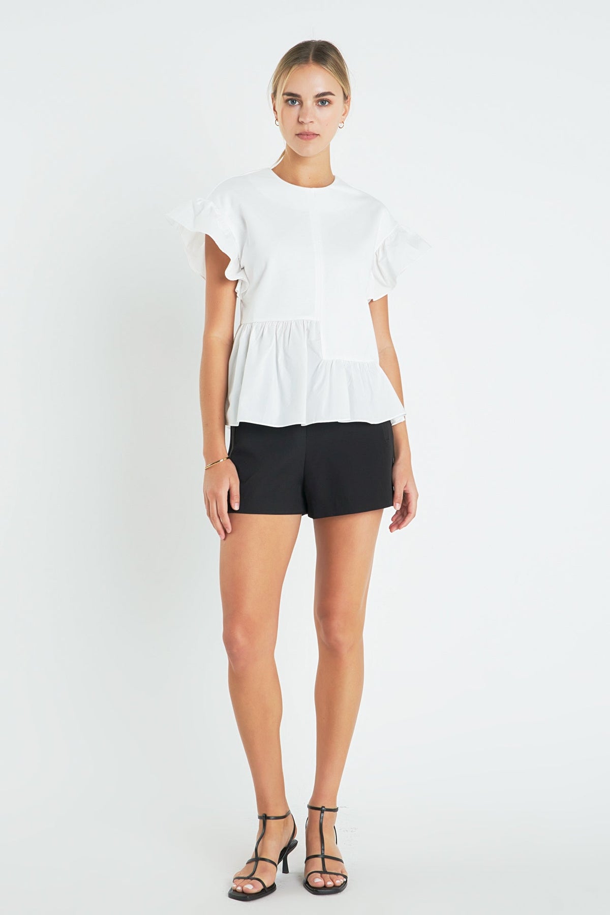 ENGLISH FACTORY - Drop Shoulder Mixed Media Top - TOPS available at Objectrare