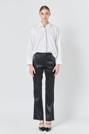 ENDLESS ROSE - Endless Rose - Sequin Placket Button-Up Shirt - SHIRTS & BLOUSES available at Objectrare