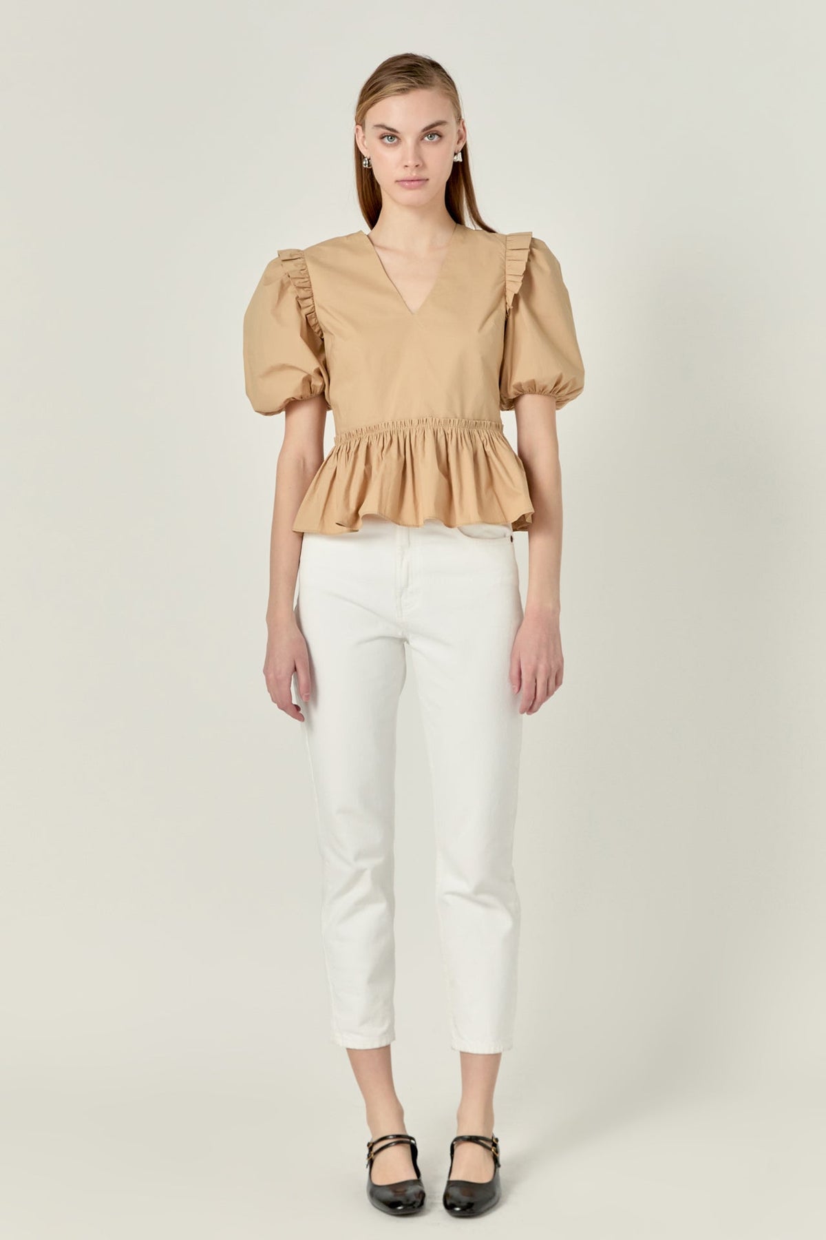 ENGLISH FACTORY - Eyelet Mixed Media Knit Top - TOPS available at Objectrare