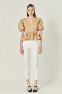 ENGLISH FACTORY - Eyelet Mixed Media Knit Top - TOPS available at Objectrare