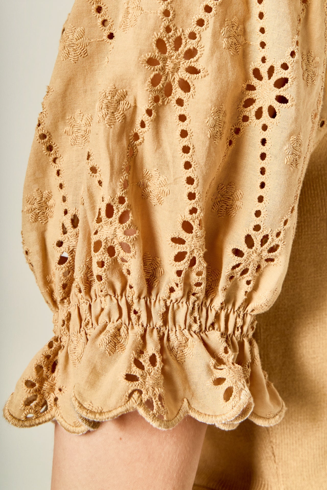 ENGLISH FACTORY - Eyelet Mixed Media Knit Top - TOPS available at Objectrare