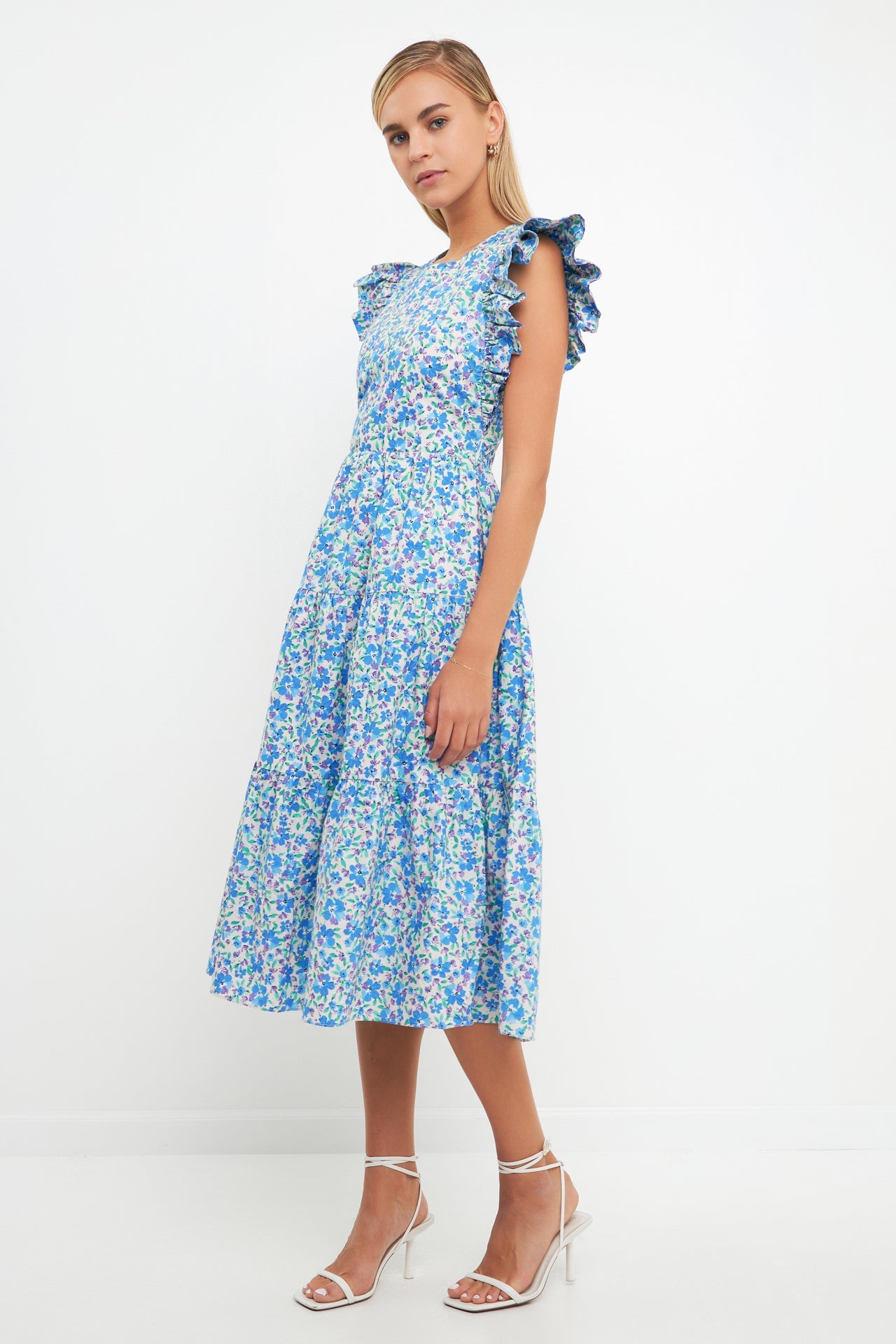 ENGLISH FACTORY - Floral Back Cut-out Midi Dress - DRESSES available at Objectrare