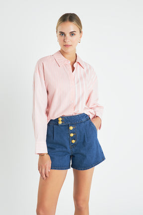 ENGLISH FACTORY - English Factory - Striped Button-Up Shirt - SHIRTS & BLOUSES available at Objectrare