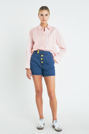 ENGLISH FACTORY - English Factory - Striped Button-Up Shirt - SHIRTS & BLOUSES available at Objectrare