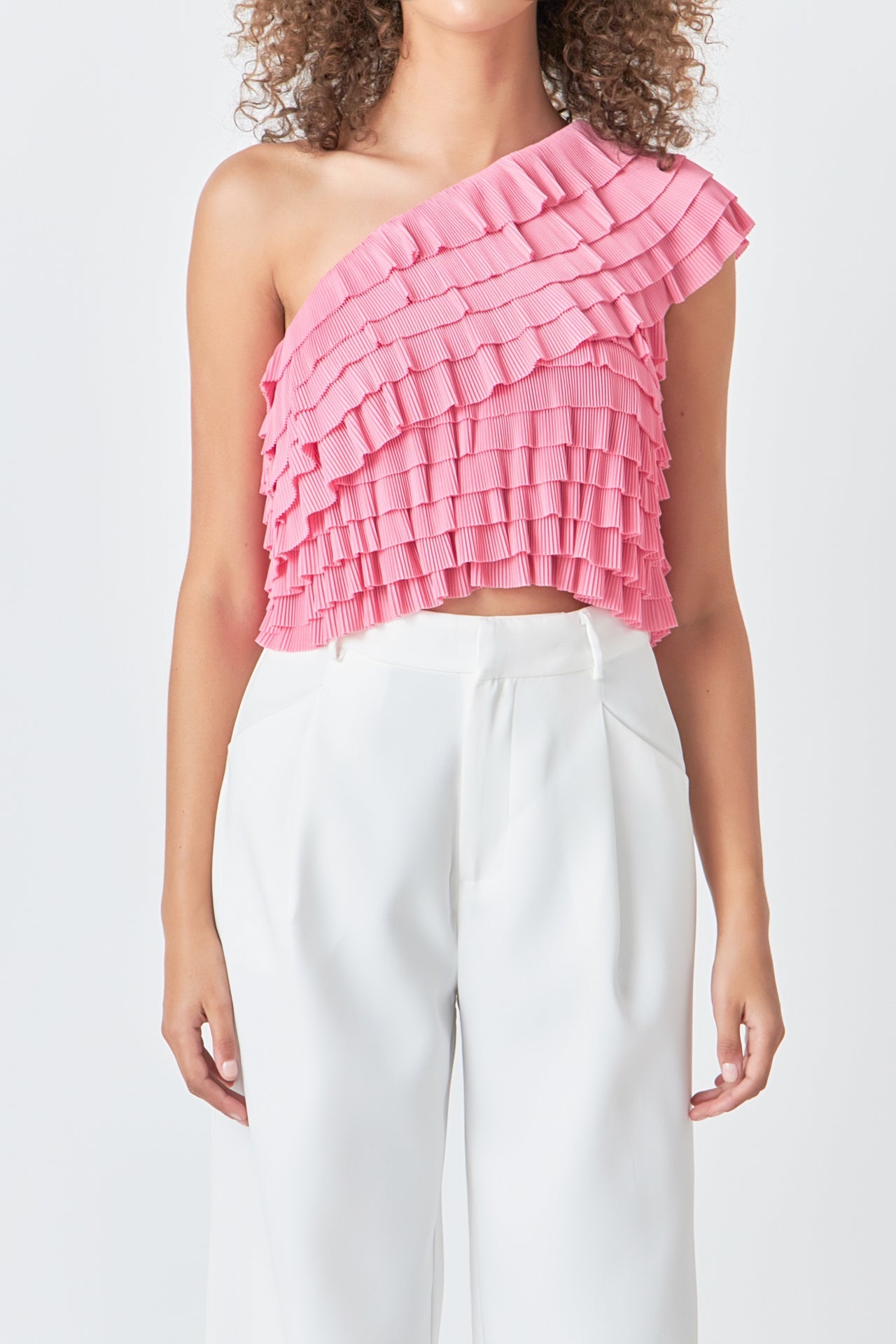 ENDLESS ROSE - Endless Rose - Ruffled One-shoulder Top - TOPS available at Objectrare