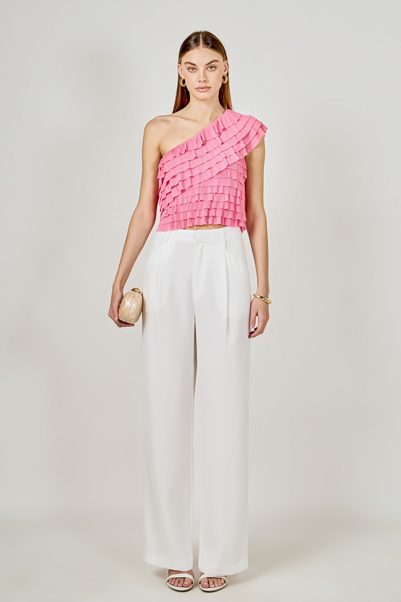 Ruffled One-shoulder Top