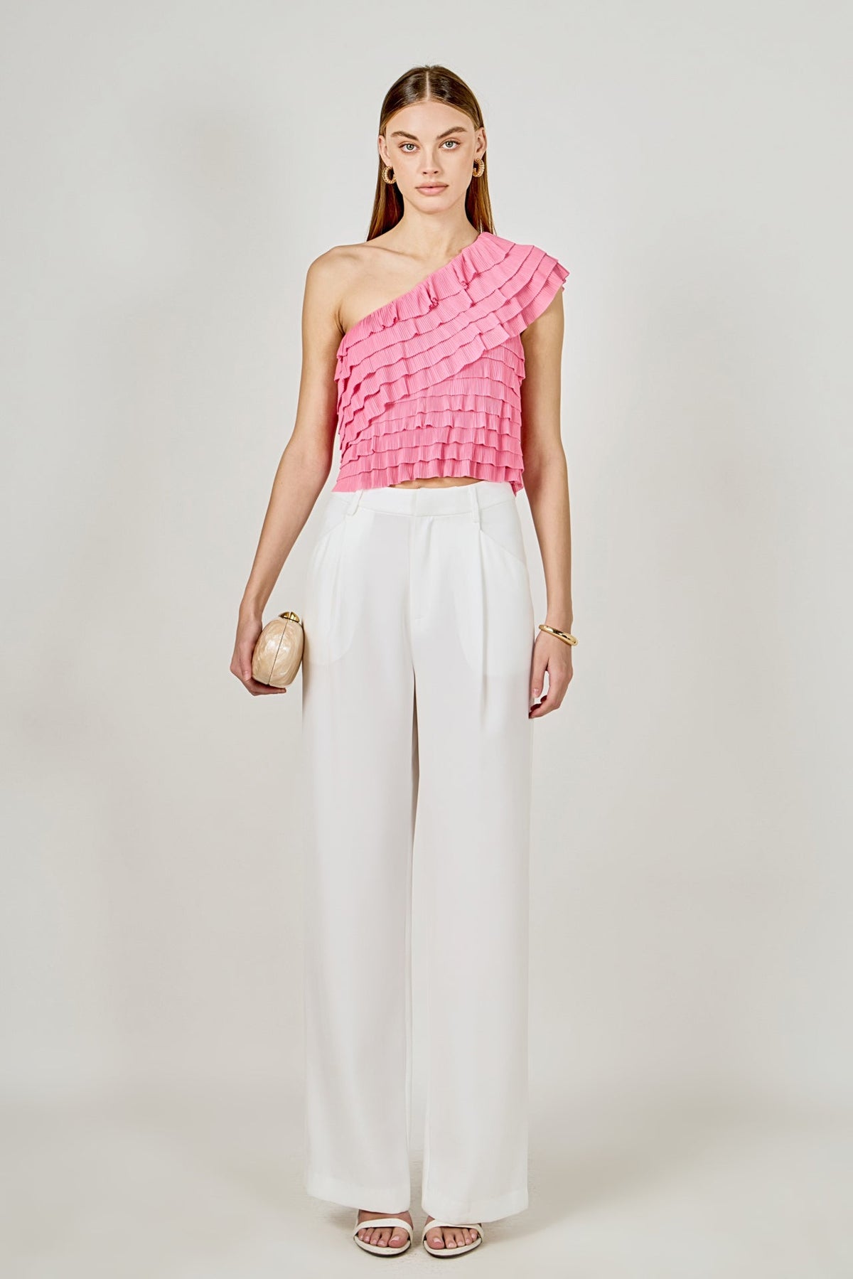 ENDLESS ROSE - Ruffled One-shoulder Top - TOPS available at Objectrare