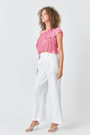 ENDLESS ROSE - Ruffled One-shoulder Top - TOPS available at Objectrare